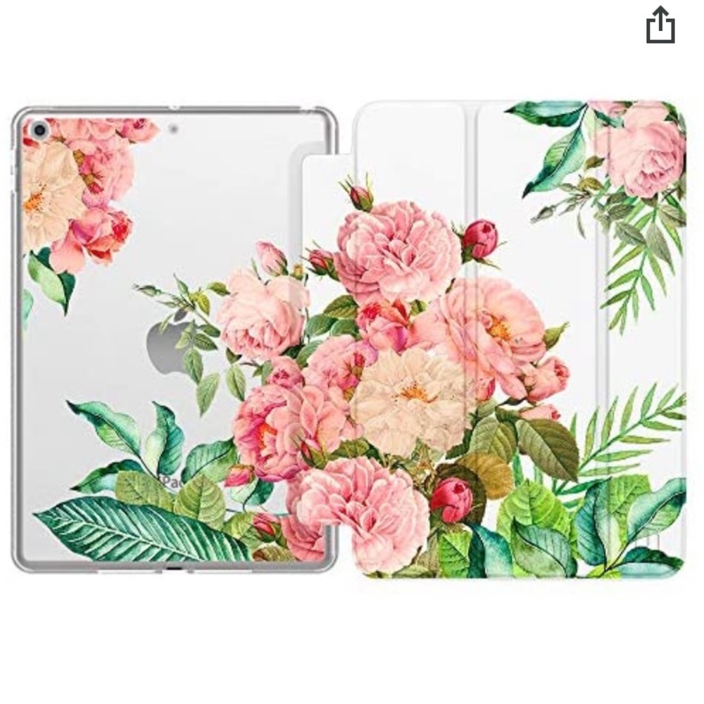Floral Cover for IPad 9/8/7th gen 10.2 in